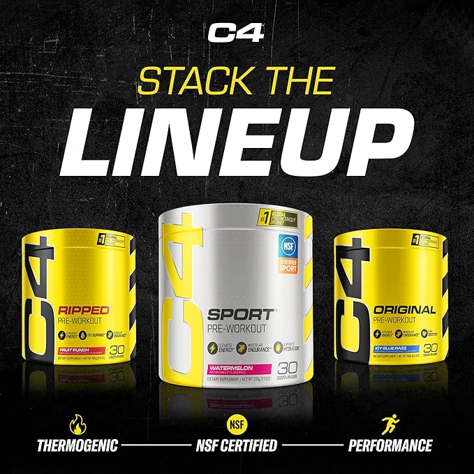 Cellucor C4 Sport Pre Workout Powder Fruit Punch - NSF Certified for Sport | 30 Servings Packaging may vary.