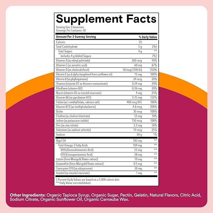 SmartyPants Women’s Complete Wellness Bundle: Multivitamin + Women’s 50+ Gummies with Omega-3 CoQ10 Methylfolate Vitamins D3 B12 C A &amp Zinc – Gluten Free 90 Count Each (2-Pack)