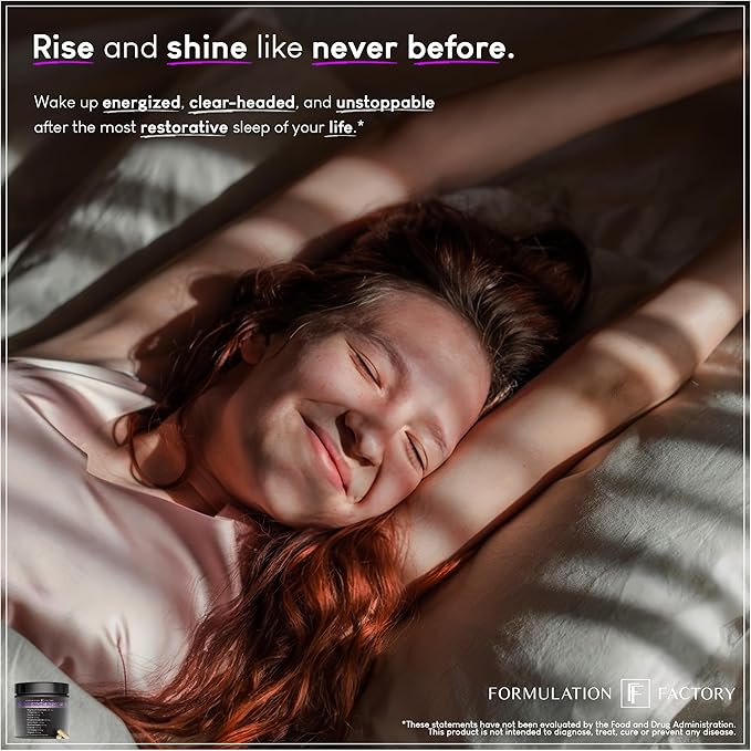 Formulation Factory 10-in1 Magnesium Glycinate Sleep Aid - The Night Before Recovery Complex with Melatonin &amp L-Theanine - Natural Relaxation Support (4 Month Supply 240 Capsules)