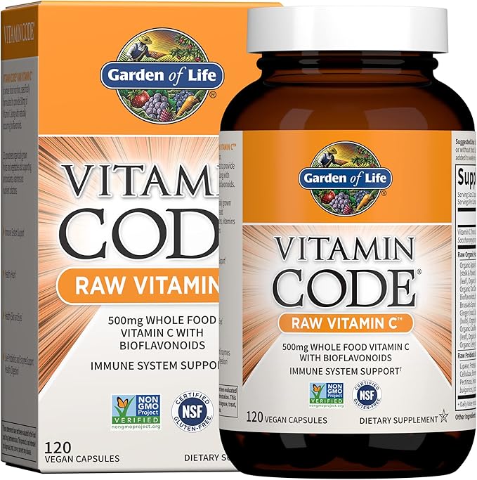 Garden of Life Dr. Formulated Advanced Omega Fish Oil &amp Raw Vitamin Code Vitamin C 120 Veg Capsules