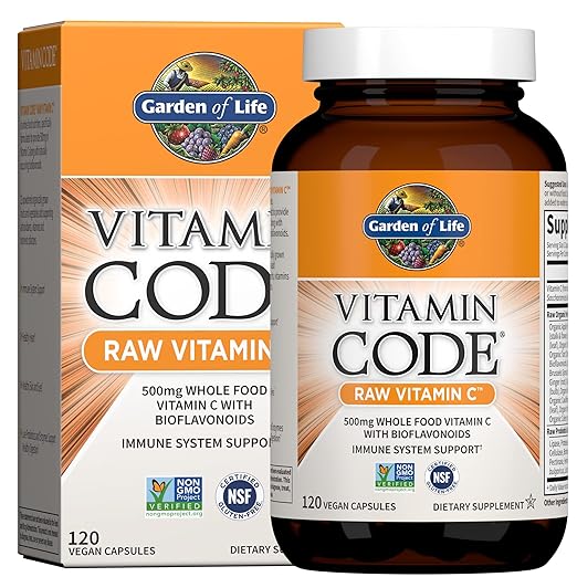 Garden of Life &amp Zinc Supplements 30mg High Potency Raw Zinc and Vitamin C Multimineral Supplement Vitamin Code/Trace Minerals &amp Probiotics for Skin Health &amp Immune Support 60 Vegan Caps