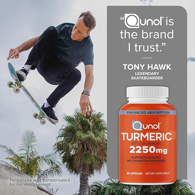 Qunol Turmeric Curcumin with Black Pepper 2250mg Turmeric Extract with 95% Curcuminoids Extra Strength Turmeric Supplement Enhanced Absorption Joint Support Supplement 150 Vegetarian Capsules
