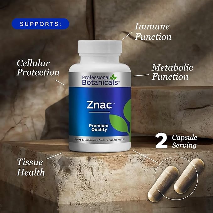 Zinc Immune Support Supplement with Vitamin C Beta Carotene and Citrus Bioflavanoids Antioxidant Immune Support - 90 Vegetarian Capsules