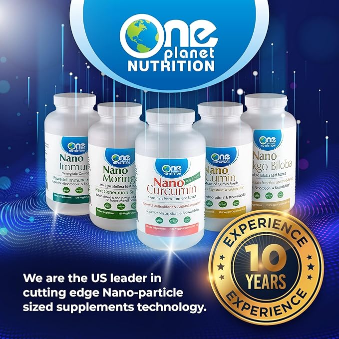 One Planet Nutrition Nano Silymarin 500 mg Capsules (120 Count) - Nano Particle Size Milk Thistle Extract for Superior Absorption - Supports Detoxification - Non GMO Vegan Gluten Free