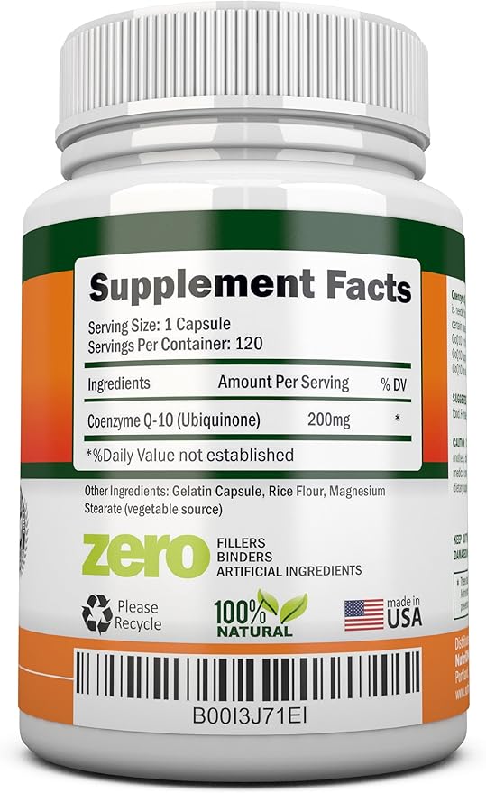 CoQ10 200mg (Double Strength) 120 Capsules - High Absorption Coenzyme Q10 - Scientifically Proven Extra Strength CoQ10 Ubiquinone - 4 Month Supply