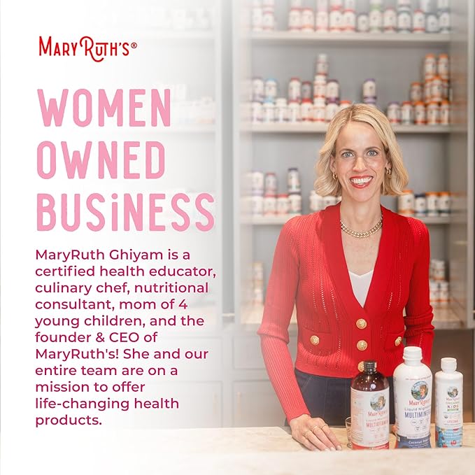 MaryRuth Organics USDA Organic Multivitamin for Women Sugar Free Womens Multivitamin Liquid Vitamins for Women Immune Support Supplement Ashwagandha Methylfolate Vegan Non-GMO 15.22 Fl Oz