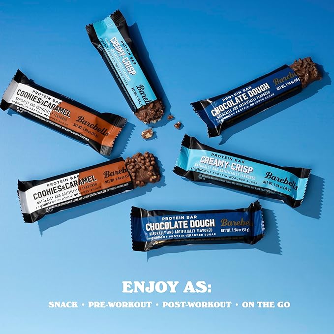 Barebells Starter Pack (3 Mix Pack) – 36 Total Bars High Protein Snack with 20g Protein &amp No Added Sugar – On-the-Go Breakfast or Post-Workout Treat Cookies and Caramel Creamy Crisp Chocolate