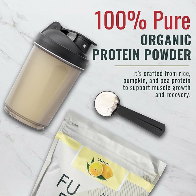 Fuel Vegan Protein Powder Lemon - 21g of Protein Each Serving Delicious Plant-Based Blend for Muscle Growth Crafted from Pea with Vegan D3 No Artificial Flavors Gluten-Free