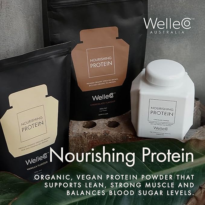 WelleCo Vegan Protein Powder Gluten Free Premium Organic Sprouted Brown Rice &amp Pea Protein Blend Low Carb &amp Dairy Free for Energy Muscle Recovery 16g Protein Per Serving Vanilla 35.2oz