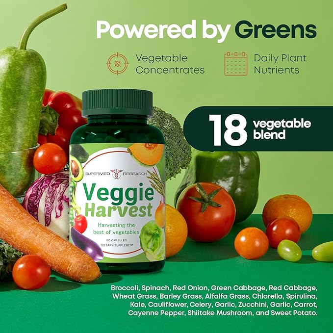 Fruits and Vegetables Supplements – 2 Pack Combination Fruit &amp Veggies Supplement – Whole Food Vitamins &amp Minerals for Adults – Superfood Veggie Vitamins for Adults (180 x 2 360 Ct)