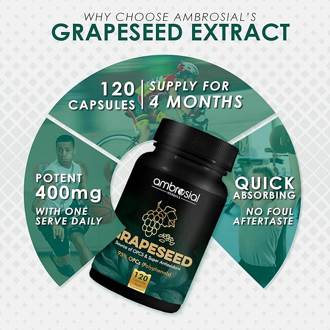 AMBROSIAL Grapeseed Capsules Pack of 1-120 Capsules