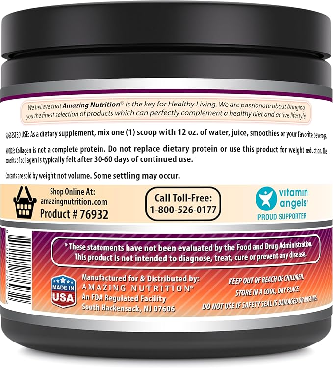 Amazing Formulas Hydrolyzed Collagen with Hyaluronic Acid &amp Multivitamins Supplement | 30 Servings Powder | 660 Grams | Chocolate Flavor