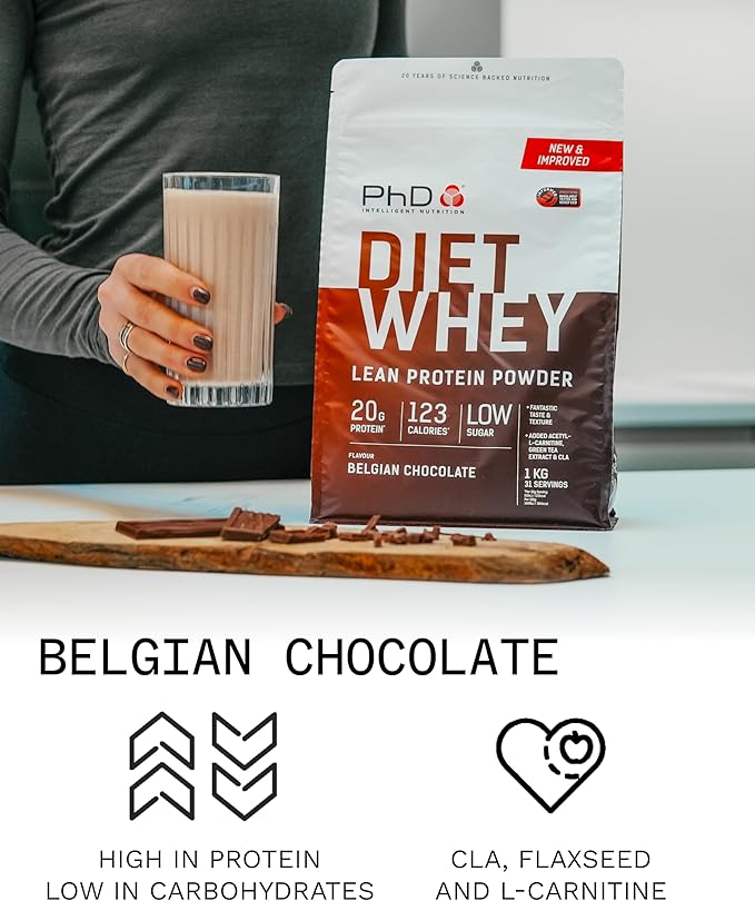 PhD Diet Whey 1kg Belgian Chocolate