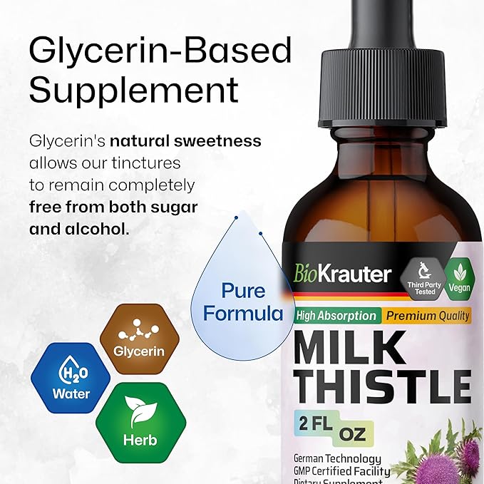 BIO KRAUTER Mullein Tincture 2 Fl. Oz. &amp Milk Thistle Tincture 2 Fl. Oz.