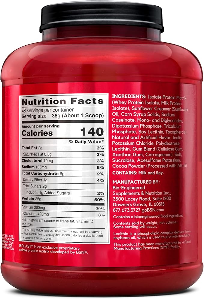 BSN SYNTHA-6 ISOLATE Protein Powder Whey Protein Isolate Milk Protein Isolate Flavor: Peanut Butter Cookie 48 servings