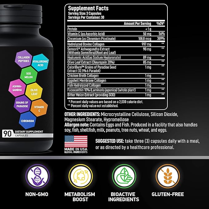 Thermogenic Multi Collagen Burn and Bariatric Multivitamin with Iron - General Wellness Bundle