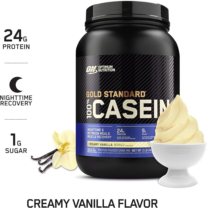 Optimum Nutrition Gold Standard 100% Micellar Casein Protein Powder Slow Digesting Helps Keep You Full Overnight Muscle Recovery Creamy Vanilla 1.81 Pound (Packaging May Vary)