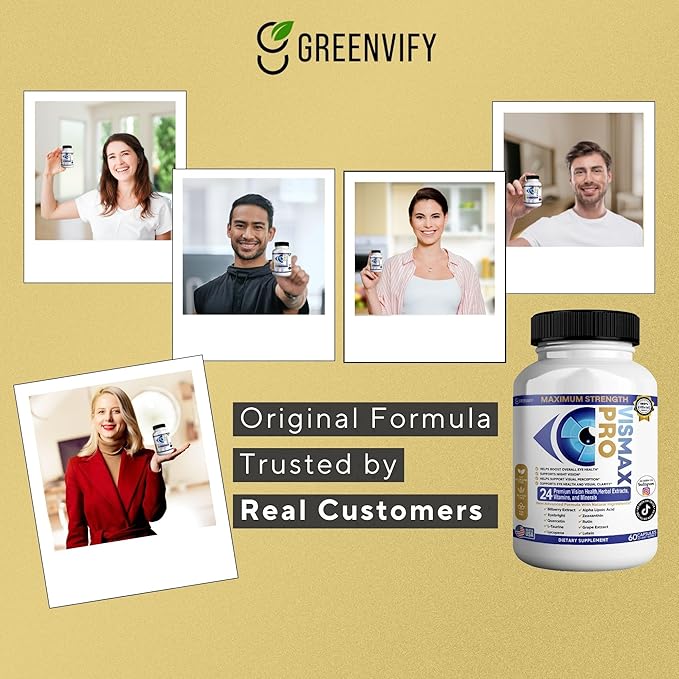 Vision Pro Max Eye Health Supplement 24 Premium Herbal Extracts Vitamins &amp Minerals 60 Capsules (3)