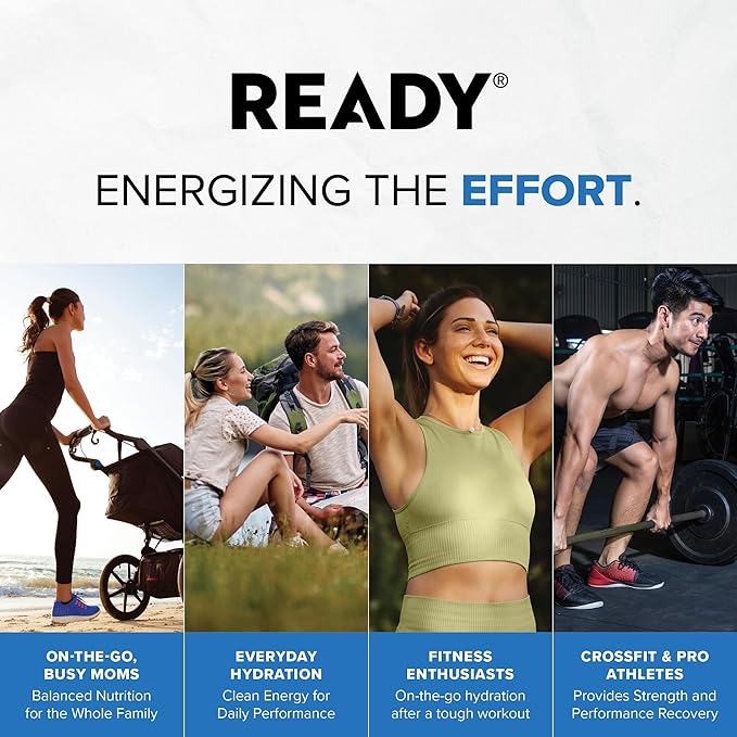 Ready® Clear Protein Water – 20g Whey Protein Isolate Zero Sugar Low-Calorie Sports Drink for Hydration &amp Recovery – Electrolytes Essential Amino Acids – Cotton Candy Grape 16.9 fl oz Bottles
