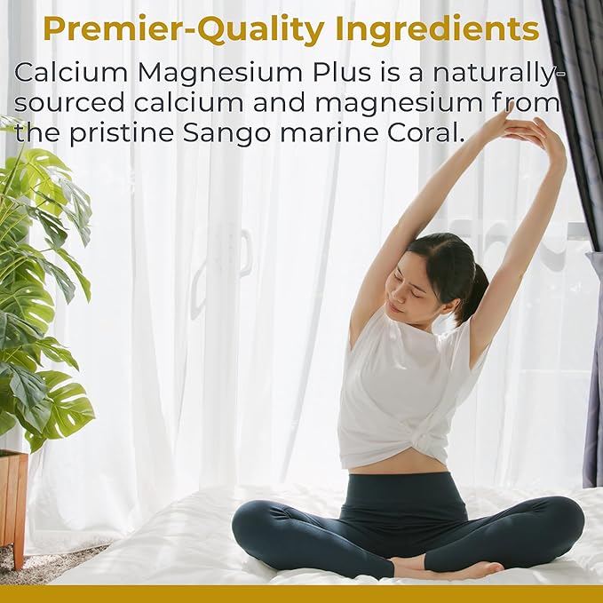 Premier Research Labs Calcium Magnesium Plus - Calcium Magnesium Supplement Calcium Supplement for Bone Health with Mushroom Complex - Reishi &amp Lions Mane - 90 Vegetarian Capsules