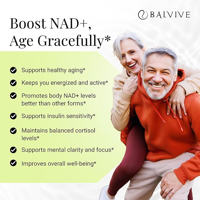 NAD+ Longevity Booster Supplement - Bioenergy Ribose &amp Nicotinamide for Energy Focus &amp Cellular Support - High Bioavailability Complex for Men &amp Women - Natural Ingredients - 30 Capsules