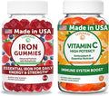 Lunakai USA Made Iron Gummies + Vitamin C Gummies Bundle – Naturally Flavored Non-GMO – 60ct Each