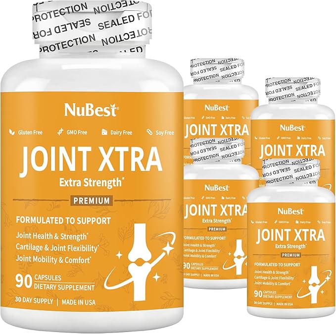 NuBest Joint Xtra - Joint Support Supplement - Joint Health Formula with Triple Joint Strength - Glucosamine Chondroitin Turmeric MSM &amp Boswellia for Joint Health &amp Cartilage Health (Pack 5