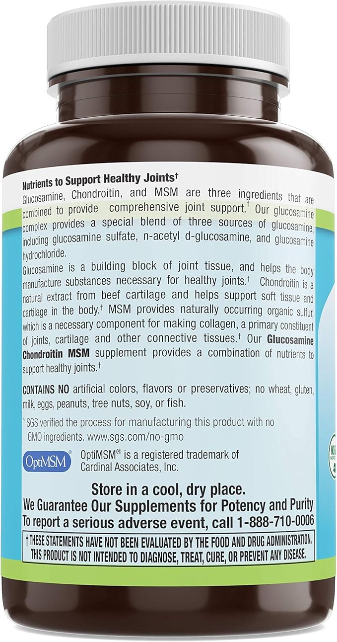 Glucosamine Chondroitin MSM Complete Complex – Joint Support Supplements for Knees Back HIPS &amp Inflammation - Mobility Health Supplement for Pain Aches Soreness &amp Inflammation - 120 Tablet