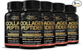 FREZZOR Collagen Peptides with UAF1000+ 100% Grass-Fed New Zealand Cattle Source Hydrolyzed Joint Skin Hair &amp Nail Support Amino Acids Anti-Aging 450 Capsules 5 Bottles