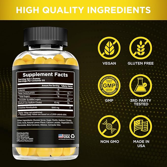 EFFECTIVE NUTRA Creatine Gummies &amp Resveratrol Gummies Bundle