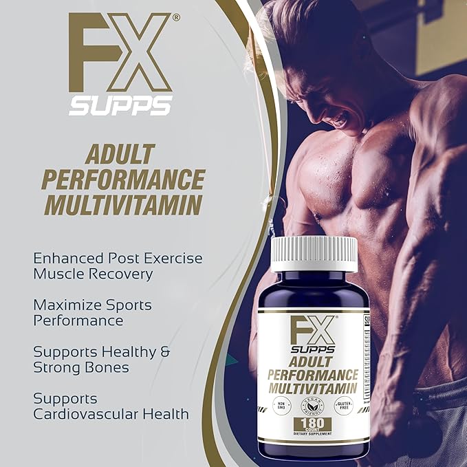 FXSUPPS Performance Multi-Vitamin with Amino Acids Beta-Alanine and L-Carnitine Enhanced Performance and Recovery 180 Tablets - Made in USA