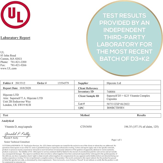 SuperSelf Vitamin D3 K2 Capsules - Vitamin D3 5000 IU and Vitamin K MK7 100mcg - 60 Capsules - USA Made Vegetarian Vitamin D Supplement - High Strength VIT D for Bones Muscle Teeth Immune System