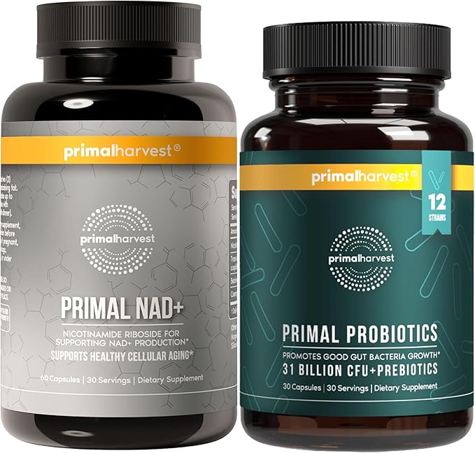 Primal Harvest Daily Two-Step Routine | NAD+ + Probiotics | 2 Pack | 30 Day Supply
