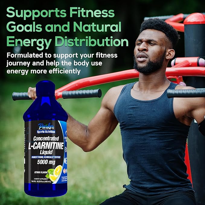 Parker Naturals Concentrated L-Carnitine Liquid 5000mg All Natural Citrus Flavored L-Carnitine Supplement Liquid L-Carnitine with Vitamin V5 16.23 Fl. Oz