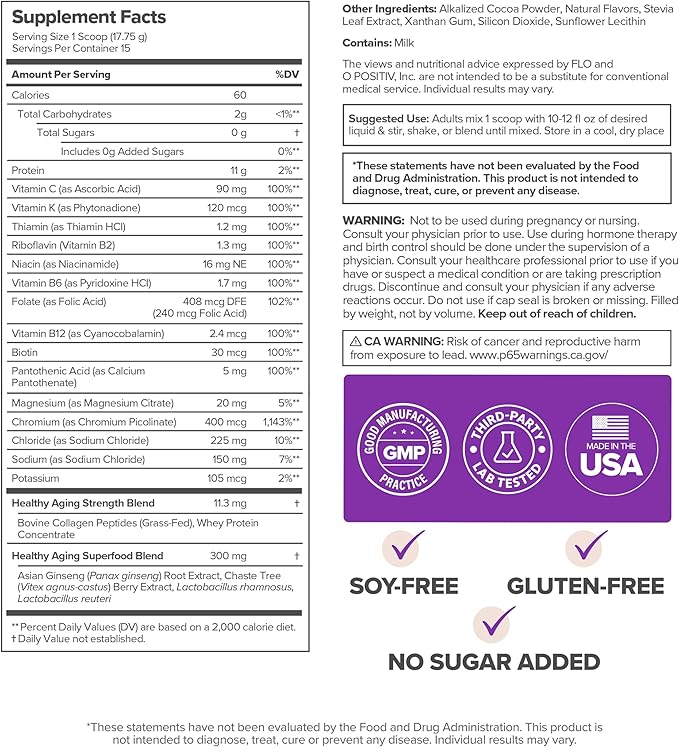 MENO Healthy Aging Collagen &amp Protein Powder – Support Joint &amp Bone Health Lean Muscle Mass Cognition Skin &amp Hair Health – Whey Protein &amp Collagen – Chocolate Brownie Flavor - 15 Se
