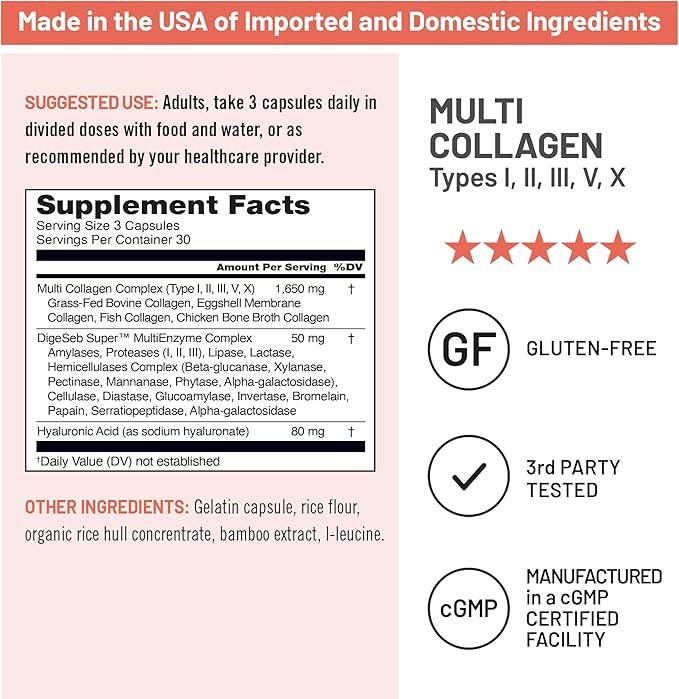 NatureWise [1] Multi Collagen Peptides Pills + Hyaluronic Acid - 90 Capsules[30 Day Supply] + [1] Omega 3 Fish Oil 1000mg + Vitamin E - Wild-Caught - 60 Softgels[30-Day Supply]
