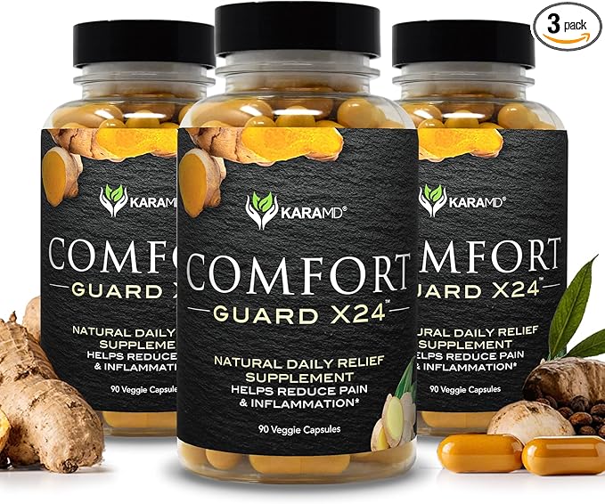 KaraMD Comfort Guard X24 | Joint &amp Movement Support Supplement | Turmeric Curcumin Boswellia &amp Ginger | Ease Muscle Discomfort &amp Joint Stiffness | Non-GMO Gluten Free &amp Vegan Friendl