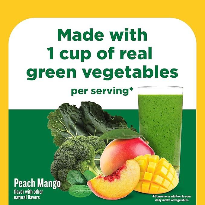 Nature Made Super Greens Powder with Prebiotic Fiber Drink Mix Made with 1 Cup Veggies Per Serving Fiber Supplement + Vitamins and Minerals 25 Day Supply