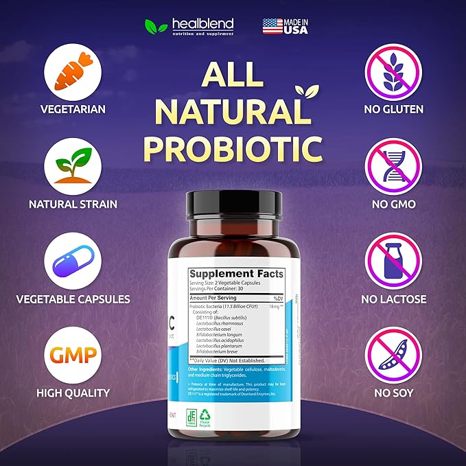 Advanced Probiotic Caps Dietary Supplement Capsules and Probiotic Caps Dietary Supplement Capsules - Probiotics for Women and for Men Digestive Health
