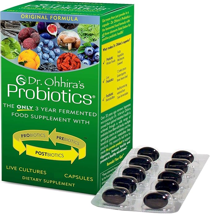 Essential Formulas Dr. Ohhira’s Probiotics Original Formula with 3 Year Fermented Prebiotics 13 strains LAB Probiotics and Postbiotic Metabolites 100 Capsules