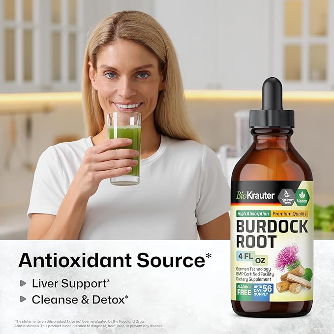 BIO KRAUTER Burdock Root Tincture 4 Fl. Oz. &amp Milk Thistle Tincture 4 Fl. Oz.