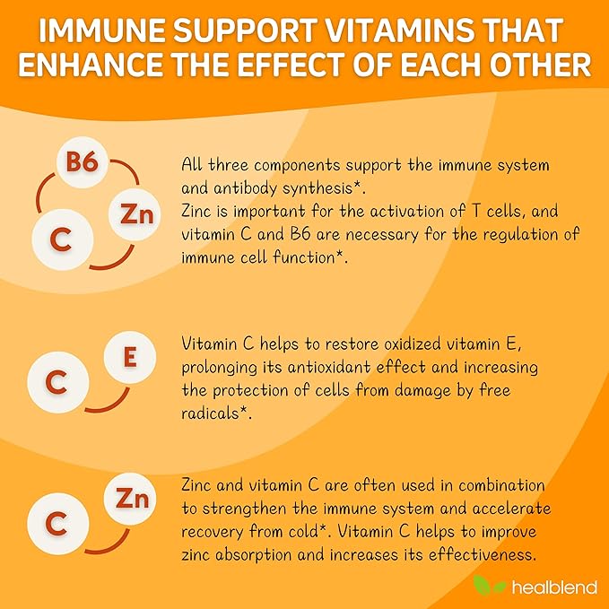 healblend 10 in 1 Immune Support Supplement Booster with Elderberry Zinc Echinacea Turmeric Lactobacillus Acidophilus for Adults (2 Pack)