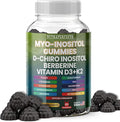 Sugar Free Myo-Inositol &amp D-Chiro Inositol Gummies for Women Berberine Vitamin D3 K2 DIM Magnesium Glycinate Oxide L-Methylfolate Supplement for Women Fertility Hormone Balance PMS Ovarian He