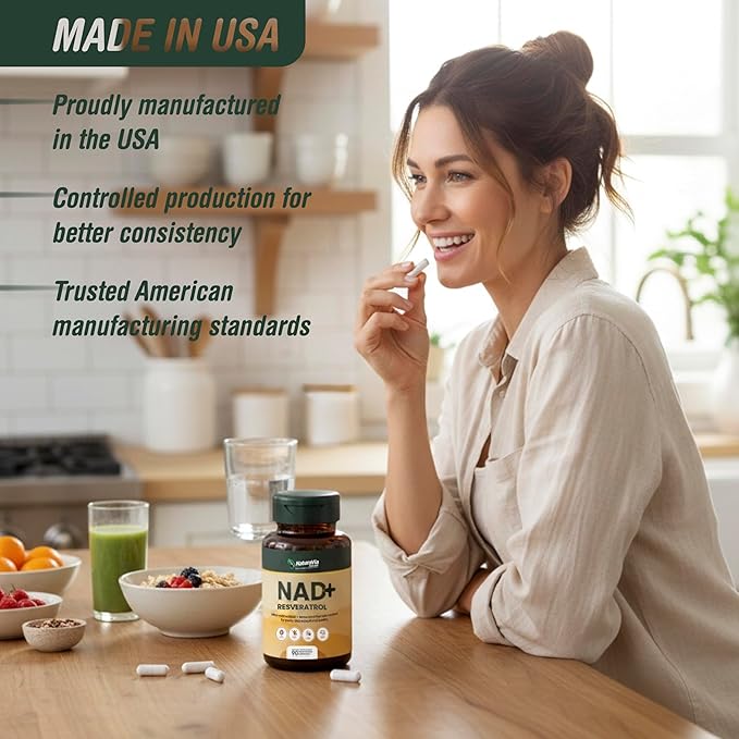 Nicotinamide Riboside Supplement with Resveratrol &amp Quercetin – 900mg Multi-Ingredient Blend – Supports NAD Levels – 90 Vegan Capsules – Made in USA