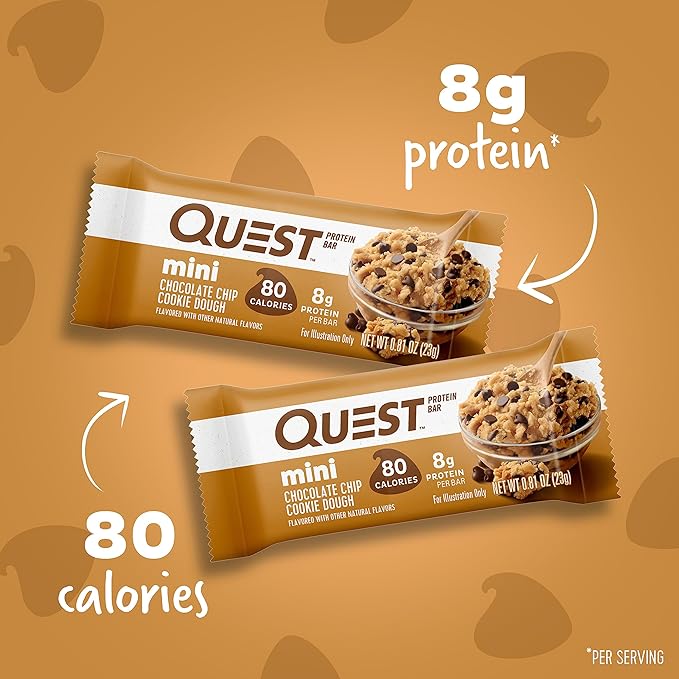Quest Nutrition Mini Chocolate Chip Cookie Dough Protein Bars High Protein Low Carb &amp Lemon Cake Protein Bars High Protein Low Carb Gluten Free Keto Friendly