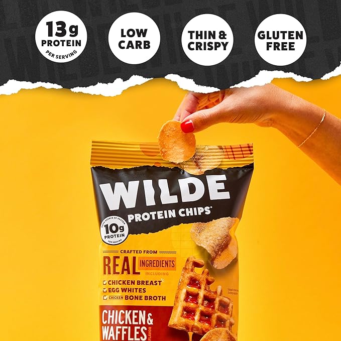 WILDE Protein Chips Variety Pack High Protein Snacks for Adults Keto Chips Gluten Free Low Carb Snack Box Made with Real Ingredients 1.34oz Bags Pack of 12