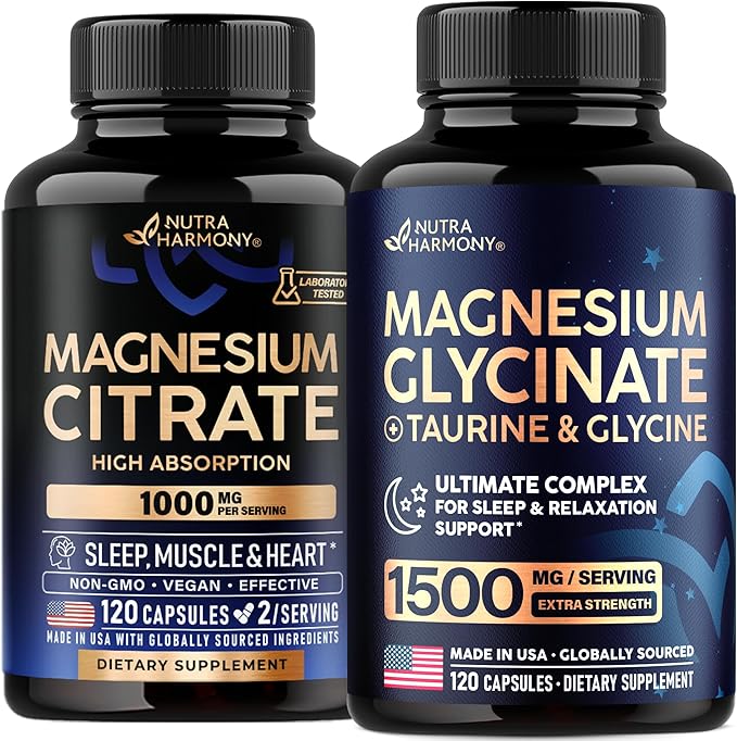Magnesium Citrate &amp Magnesium Glycinate with Glycine Capsules