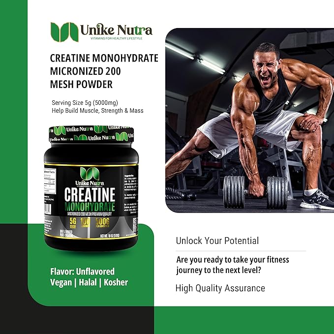 Pure Creatine Monohydrate Powder Supplement Unflavored Supports Bulk Muscle Energy Recovery &amp Strength - Creatine Supplement for Men &amp Women - 500G 5000mg Per Serv (5g) - 100 Servings