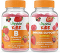 Lifeable B Complex Kids + Immune Support Kids Gummies Bundle - Great Tasting Vitamin Supplement Gluten Free GMO Free Chewable Gummy