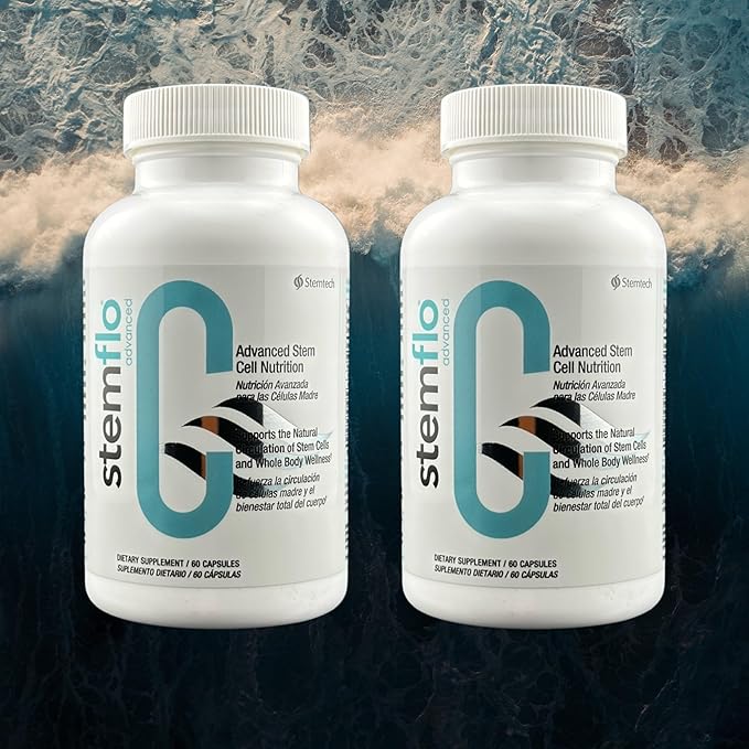 StemFlo® Advanced Formula Trans-Resveratrol Curcumin and Super Antioxidants for Health Longevity and Vitality 60 Capsules (2 Pack)